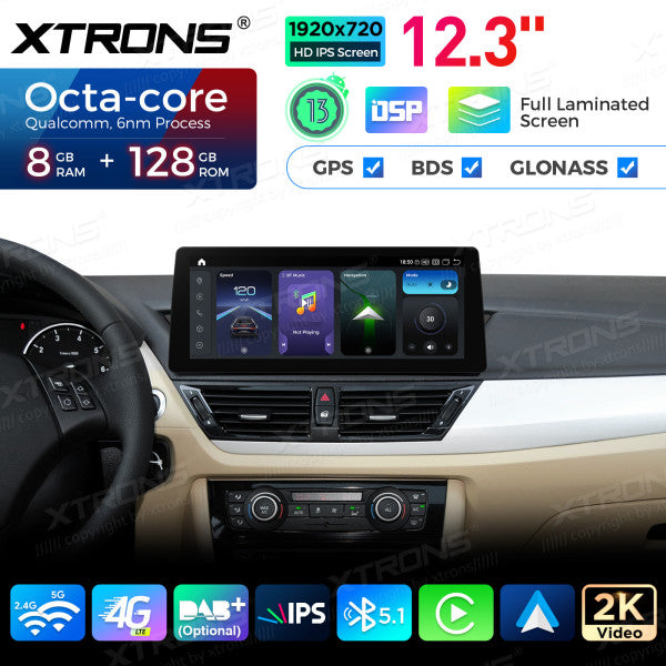 BMW X1 E84 NBT/CIC/EVO System 12.3'' Android 14 HD IPS Multimedia Player 4G CarPlay Android Auto DSP QGB23CIB12X1