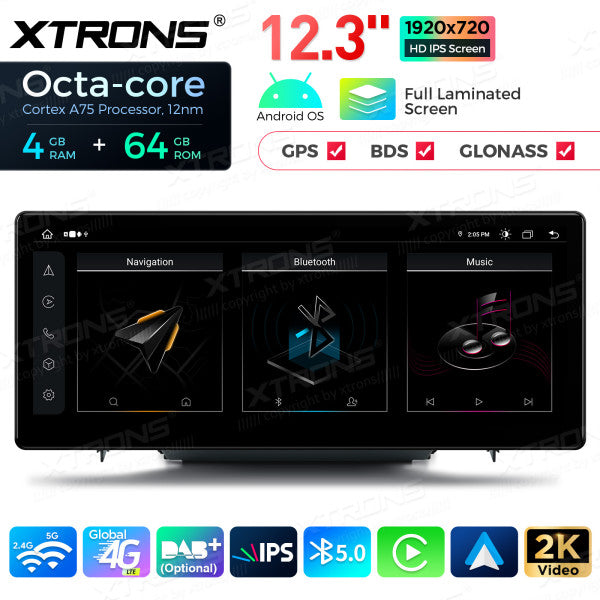 Audi A3 S3 RS3 2013-2018 MIB Android 13 Octa Core 4+64 GB 12,3" Carplay Android Auto wireless QLA23A3