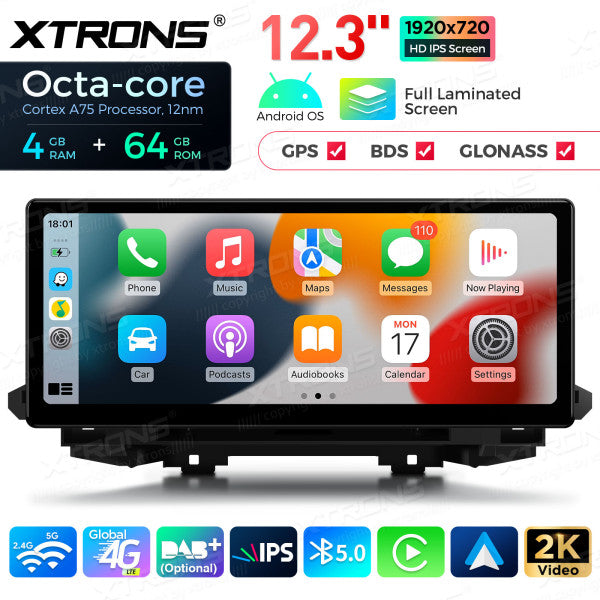 AUDI Q5 SQ5 (2017-2020) con sistema MIB2 12,3 "Android 4G LTE globale Octa Core 4+64 GB con schermo IPS 2K carplay android auto QLA23Q5NL