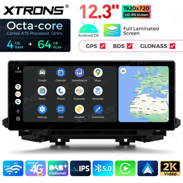 AUDI Q5 SQ5 (2017-2020) con sistema MIB2 12,3 "Android 4G LTE globale Octa Core 4+64 GB con schermo IPS 2K carplay android auto QLA23Q5NL