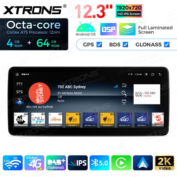 Mercedes W176 / C117 / X156 / W463 (2013-2015) 12.3" Android 13 Octa Core 4+64GB Car Radio CarPlay 4G Android Auto DSP QLM2245