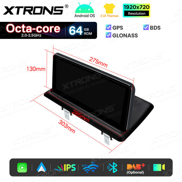 BMW Serie 1 E81/E82/E87/E88 SENZA MONITOR DI SERIE Android OS da 10,25" Carplay Android auto wireless 4G Octa Core 2GB/64 GB QTB1087UNL
