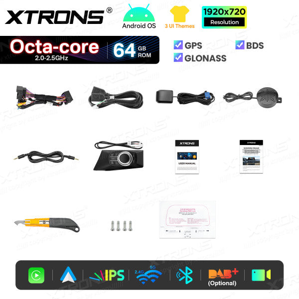 BMW Serie 1 E81/E82/E87/E88 SENZA MONITOR DI SERIE Android OS da 10,25" Carplay Android auto wireless 4G Octa Core 2GB/64 GB QTB1087UNL