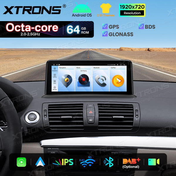 BMW Serie 1 E81/E82/E87/E88 SENZA MONITOR DI SERIE Android OS da 10,25" Carplay Android auto wireless 4G Octa Core 2GB/64 GB QTB1087UNL