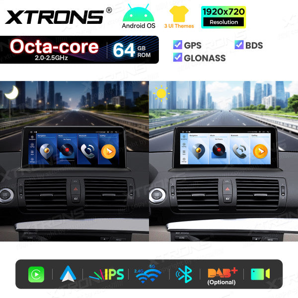 BMW Serie 1 E81/E82/E87/E88 SENZA MONITOR DI SERIE Android OS da 10,25" Carplay Android auto wireless 4G Octa Core 2GB/64 GB QTB1087UNL