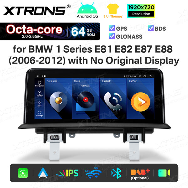 BMW Serie 1 E81/E82/E87/E88 SENZA MONITOR DI SERIE Android OS da 10,25" Carplay Android auto wireless 4G Octa Core 2GB/64 GB QTB1087UNL