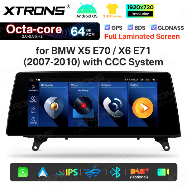 BMW X5 E70 X6 E71 CCC/CIC 10,25'' Android OS 8 Core 2+64GB 4G LTE CarPlay Android Auto DSP QTB10X5CCL