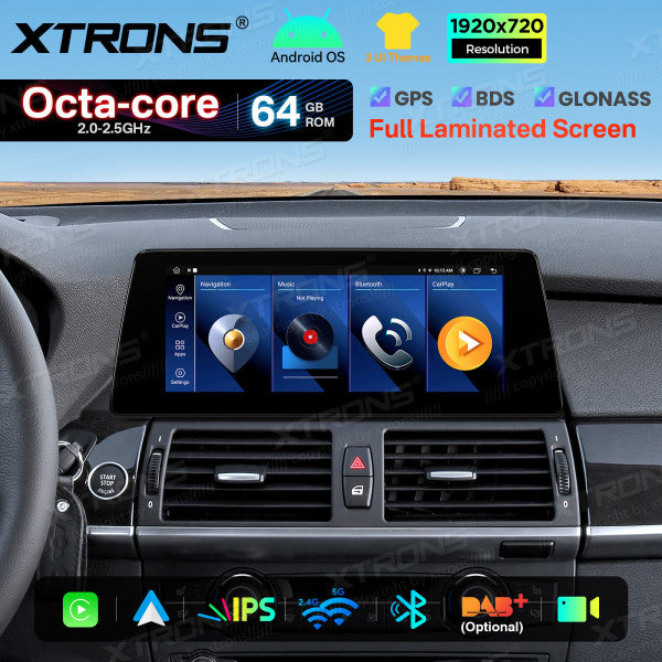 BMW X5 E70 X6 E71 CCC/CIC 10,25'' Android OS 8 Core 2+64GB 4G LTE CarPlay Android Auto DSP QTB10X5CCL