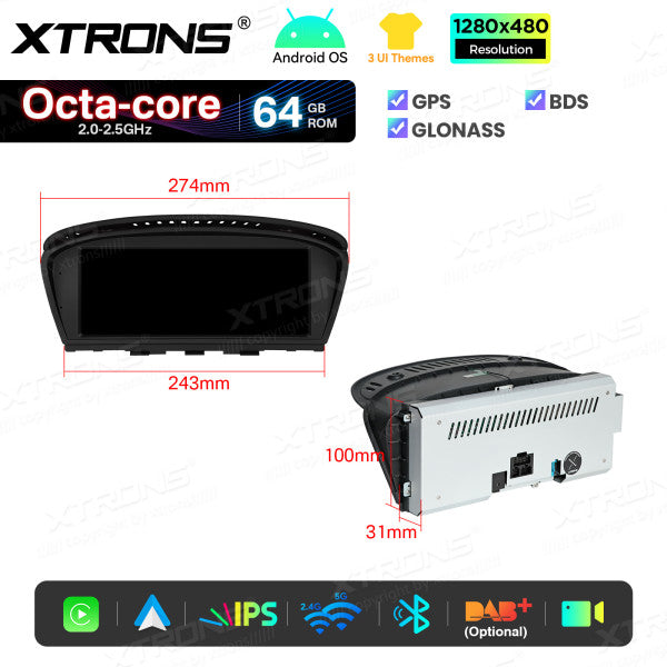 BMW 5 Series E60/61/62/63 CCC-CIC 8,8'' Android OS 8 Core 2+64GB Car Radio 4GLTE CarPlay Android Auto Wireless DSP QTB8060CC