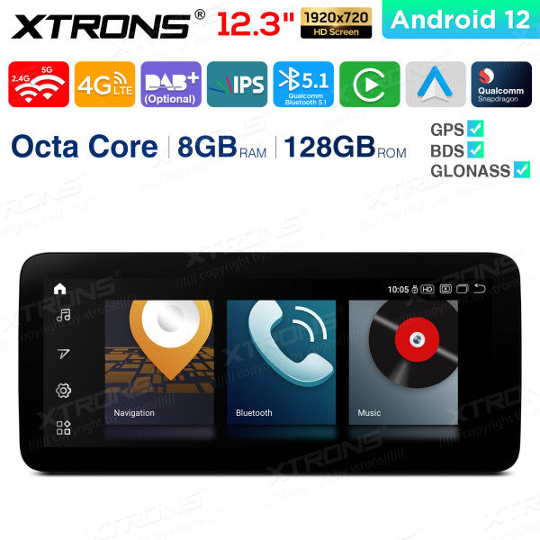 Mercedes A -W176 CLA-C117 GLA-X156 G-W463 (2013-2015) 12.3'' Android 12 Octa Core 8+128GB Car Radio CarPlay Android auto 4G QXM2250P