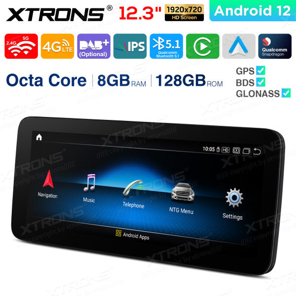 Mercedes A -W176 CLA-C117 GLA-X156 G-W463 (2013-2015) 12.3'' Android 12 Octa Core 8+128GB Car Radio CarPlay Android auto 4G QXM2250P