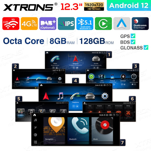 Mercedes A -W176 CLA-C117 GLA-X156 G-W463 (2013-2015) 12.3'' Android 12 Octa Core 8+128GB Car Radio CarPlay Android auto 4G QXM2250P