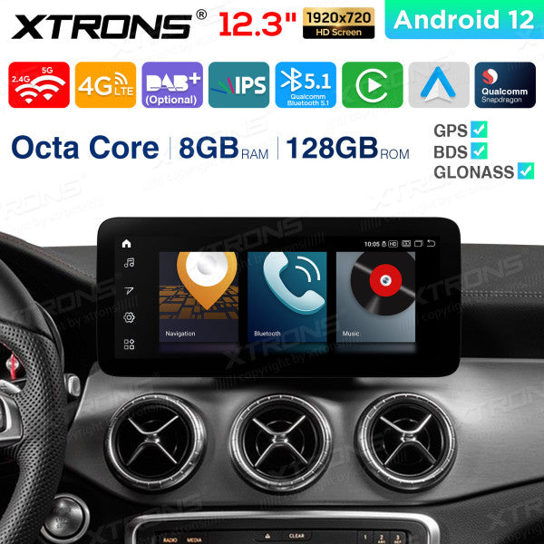 Mercedes A -W176 CLA-C117 GLA-X156 G-W463 (2013-2015) 12.3'' Android 12 Octa Core 8+128GB Car Radio CarPlay Android auto 4G QXM2250P