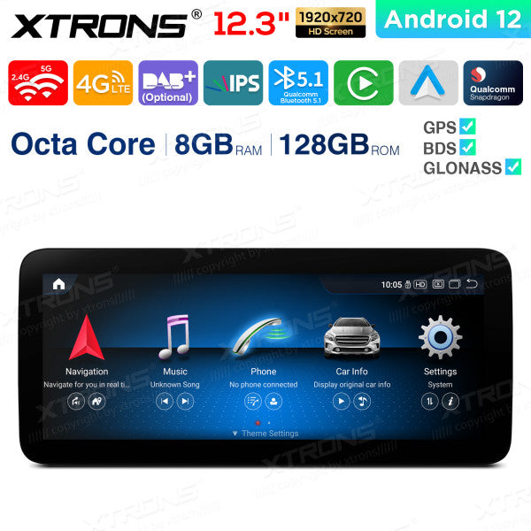Mercedes A -W176 CLA-C117 GLA-X156 G-W463 (2013-2015) 12.3'' Android 12 Octa Core 8+128GB Car Radio CarPlay Android auto 4G QXM2250P