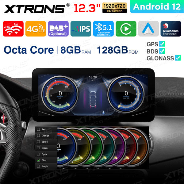 Mercedes A -W176 CLA-C117 GLA-X156 G-W463 (2013-2015) 12.3'' Android 12 Octa Core 8+128GB Car Radio CarPlay Android auto 4G QXM2250P