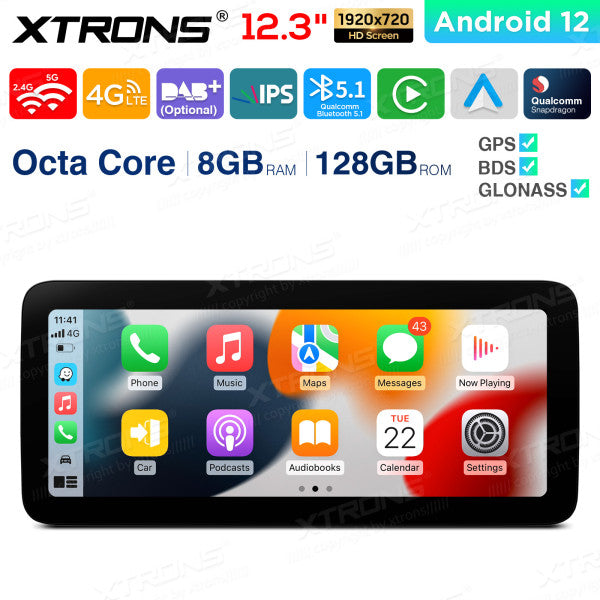 Mercedes A -W176 CLA-C117 GLA-X156 G-W463 (2013-2015) 12.3'' Android 12 Octa Core 8+128GB Car Radio CarPlay Android auto 4G QXM2250P