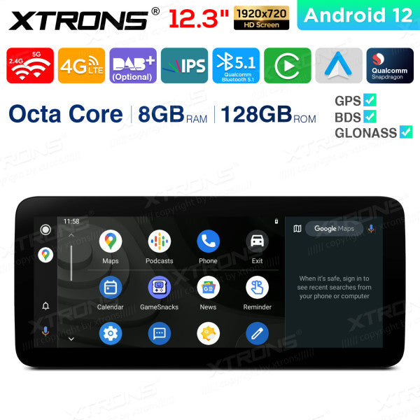 Mercedes A -W176 CLA-C117 GLA-X156 G-W463 (2013-2015) 12.3'' Android 12 Octa Core 8+128GB Car Radio CarPlay Android auto 4G QXM2250P