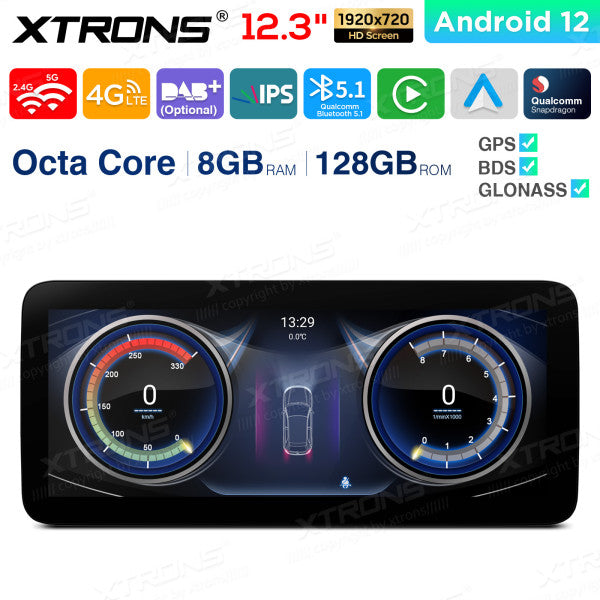 Mercedes A -W176 CLA-C117 GLA-X156 G-W463 (2013-2015) 12.3'' Android 12 Octa Core 8+128GB Car Radio CarPlay Android auto 4G QXM2250P