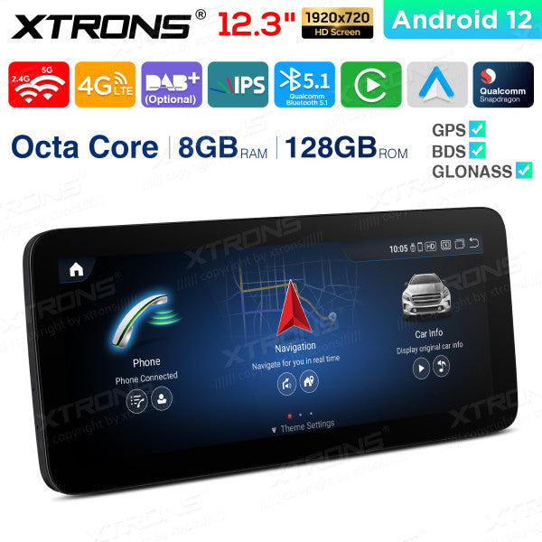 Mercedes A -W176 CLA-C117 GLA-X156 G-W463 (2013-2015) 12.3'' Android 12 Octa Core 8+128GB Car Radio CarPlay Android auto 4G QXM2250P