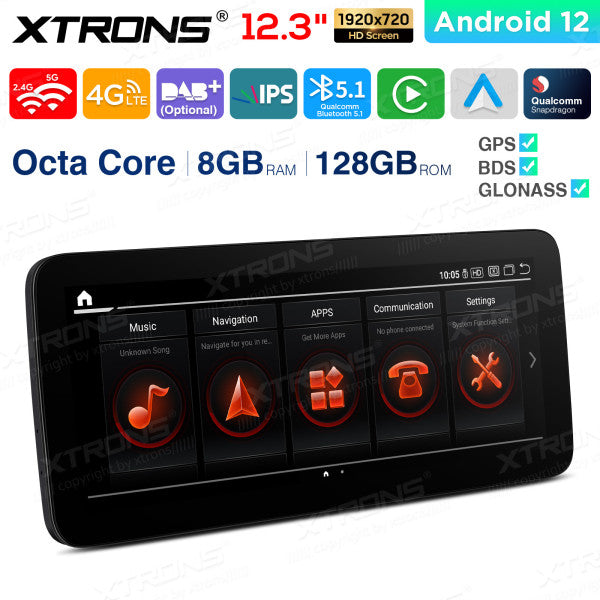 Mercedes A -W176 CLA-C117 GLA-X156 G-W463 (2013-2015) 12.3'' Android 12 Octa Core 8+128GB Car Radio CarPlay Android auto 4G QXM2250P