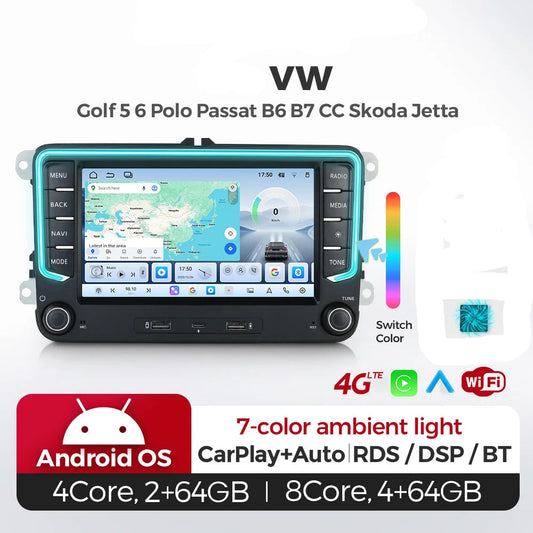 VW Volkswagen Passat B6 B7 Golf 5 6 Polo Skoda Jetta Android 15 Intelligent System Carplay /android auto wireless D0T1E32