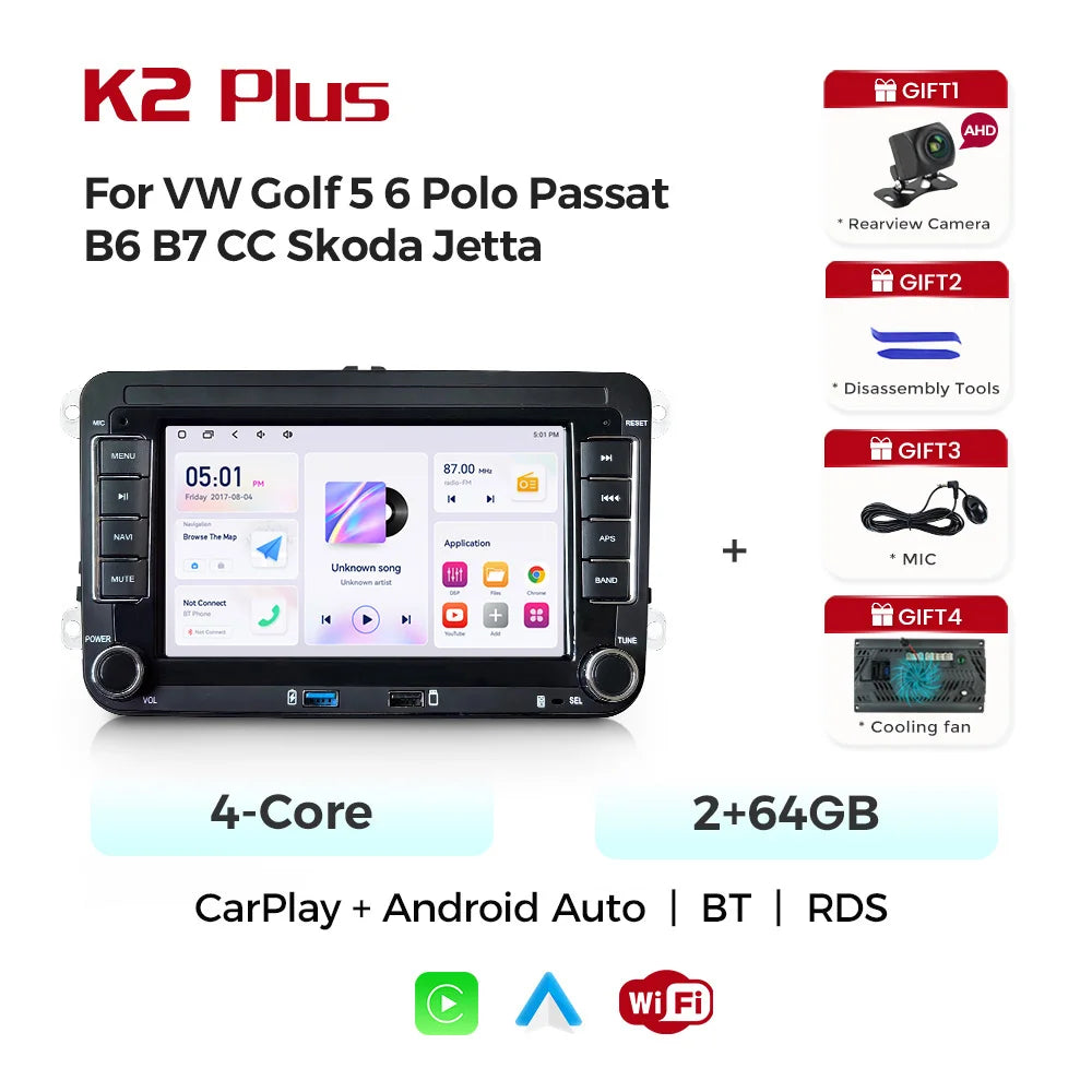 VW Volkswagen Passat B6 B7 Golf 5 6 Polo Skoda Jetta Android 15 Intelligent System Carplay /android auto wireless D0T1E32