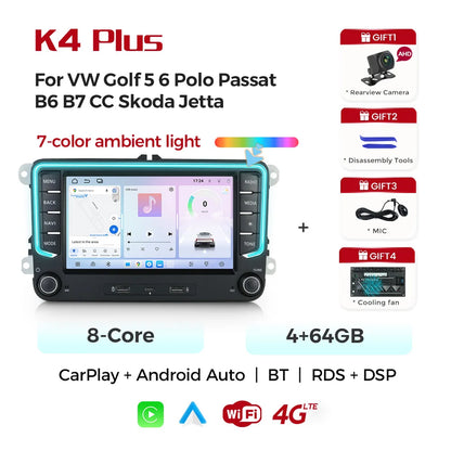 VW Volkswagen Passat B6 B7 Golf 5 6 Polo Skoda Jetta Android 15 Intelligent System Carplay /android auto wireless D0T1E32