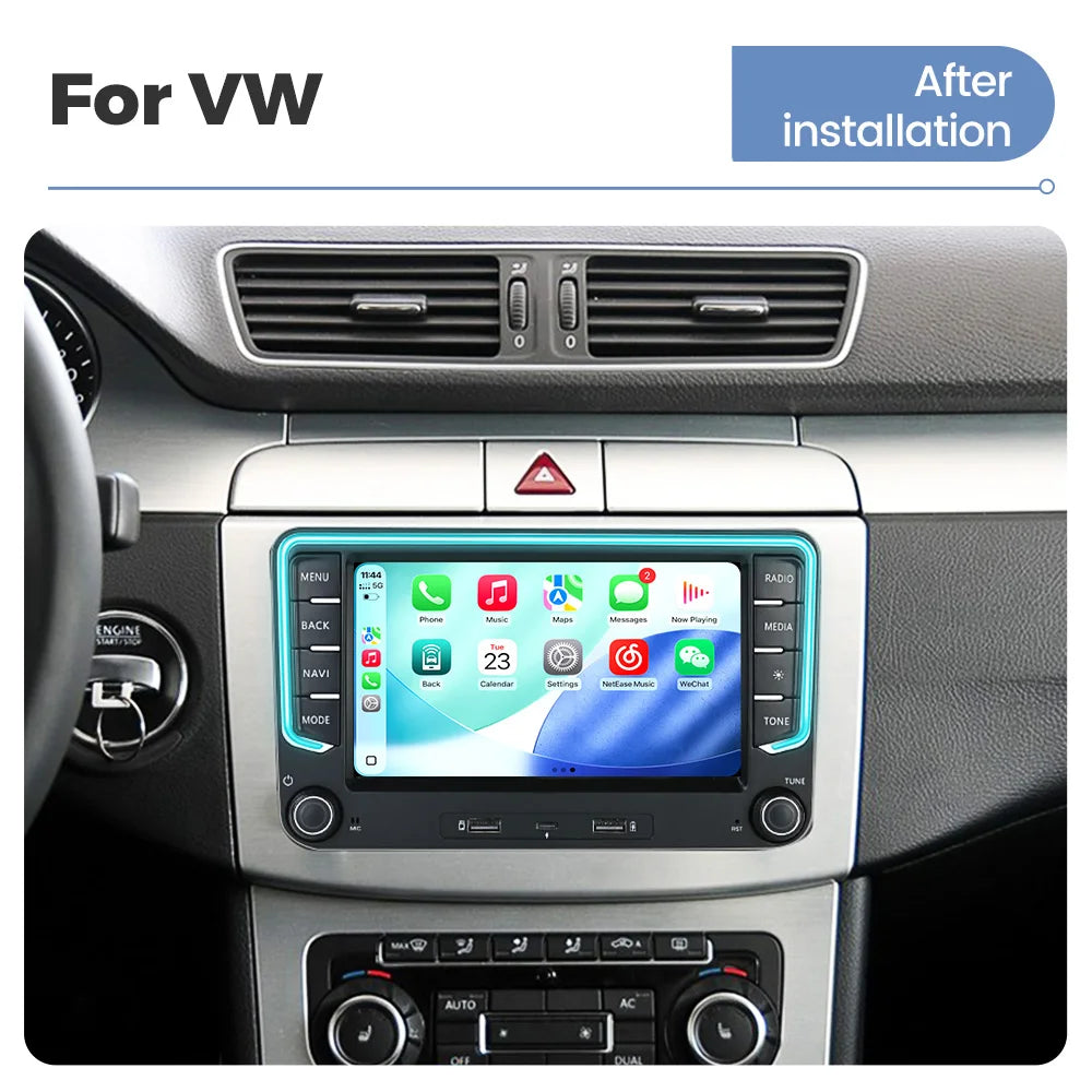 VW Volkswagen Passat B6 B7 Golf 5 6 Polo Skoda Jetta Android 15 Intelligent System Carplay /android auto wireless D0T1E32