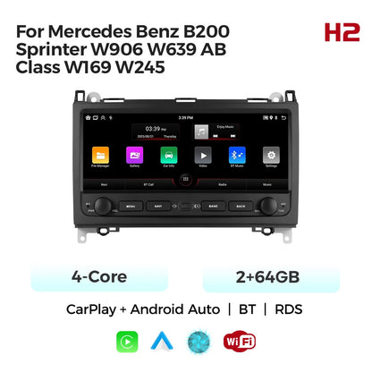 Mekede 10.26-inch Android 15 Car Radio 4G+64G For Mercedes-Benz W169 W245 B200 W906 Sprinter W639 Wireless Carplay Navigation GPS Intelligent Systems D0T1E32