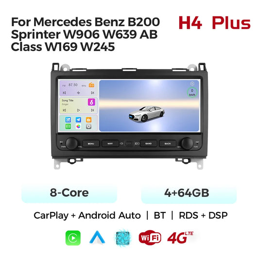 Mekede 10.26-inch Android 15 Car Radio 4G+64G For Mercedes-Benz W169 W245 B200 W906 Sprinter W639 Wireless Carplay Navigation GPS Intelligent Systems D0T1E32