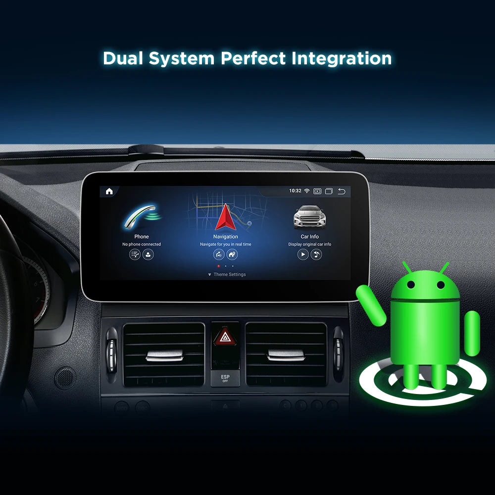 Mercedes-Benz W204 2007-2010 NTG 4.0 10.25" Android 12 Octa-Core 4+64 Car Multimedia  carplay android auto 4G QSM1240C