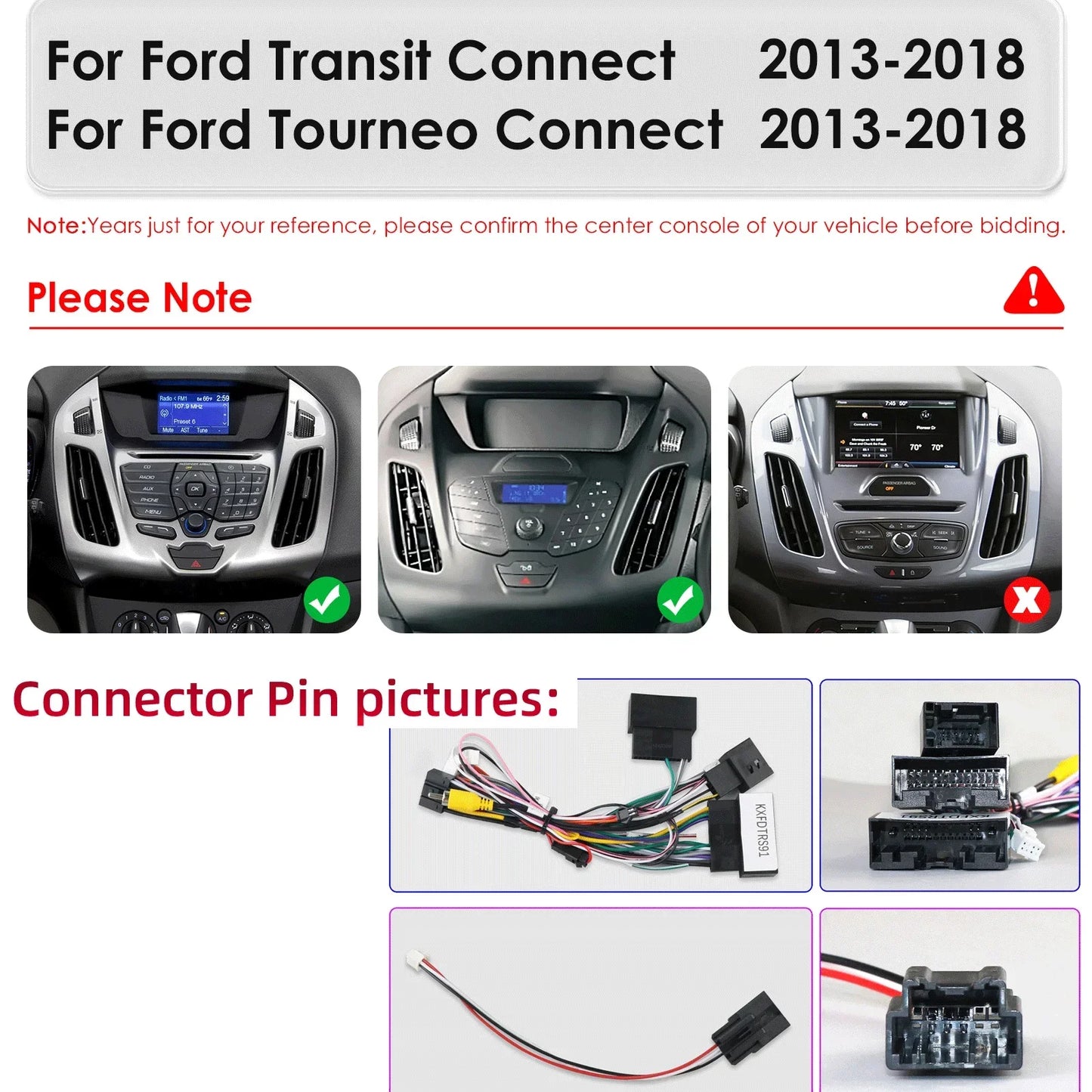 Ford Transit / Tourneo Connect 2013 - 2018 9" Android 14 Carplay Android auto wireless wifi bt gps 4g AUTMZ3HA