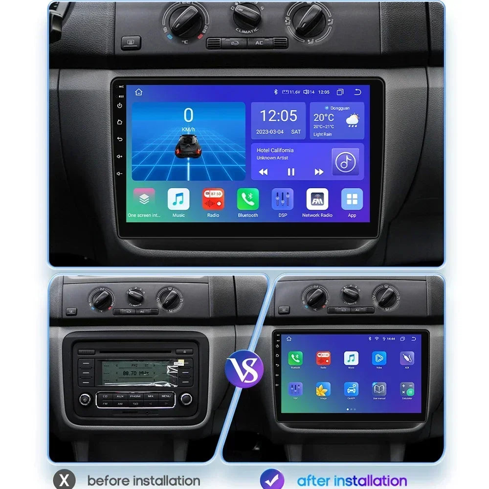 Skoda Fabia 2 2007 - 2014 10,1" Android 14 Carplay Android auto wireless wifi bt gps 4g  AUTMQ1FL