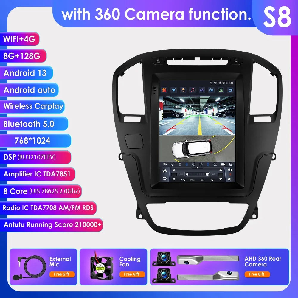 Opel Insignia Buick Regal 2008-2013 9,7" Android 14 Carplay Android auto wireless wifi bt gps 4g  AUTMR7CU