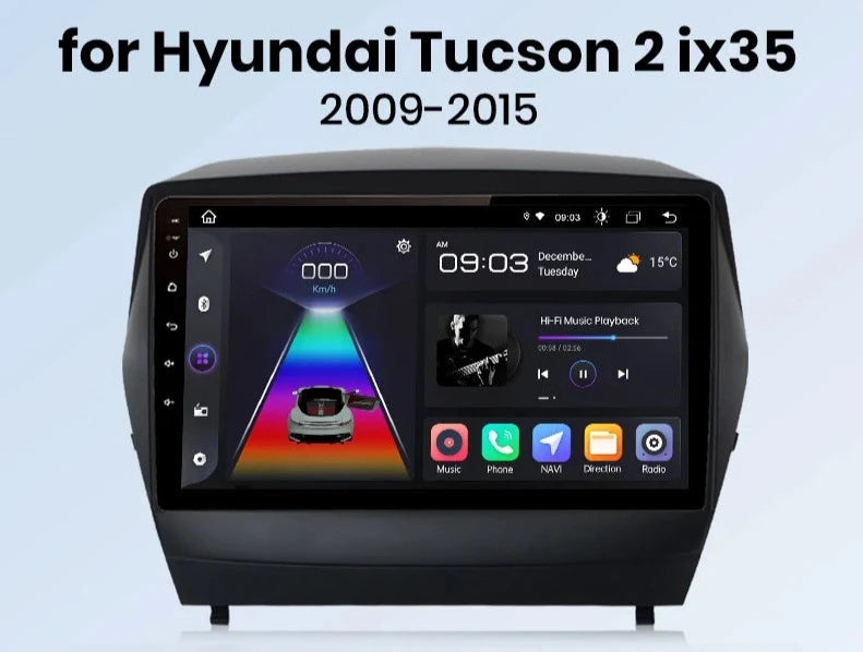 Hyundai Tucson 2 ix35 2009 - 2015 9"  V3 Plus 2K Car Radio wireless CarPlay Android Auto 2 din 2din GPS WIFI BT AUTRFVCS35