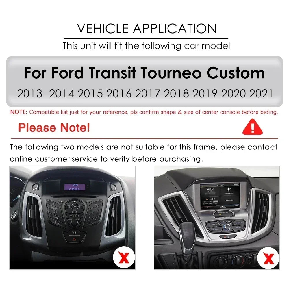 Ford Transit Tourneo Custom 2013-2021 9" Android 14 Carplay Android auto wireless wifi bt gps 4g  AUTMCWA3