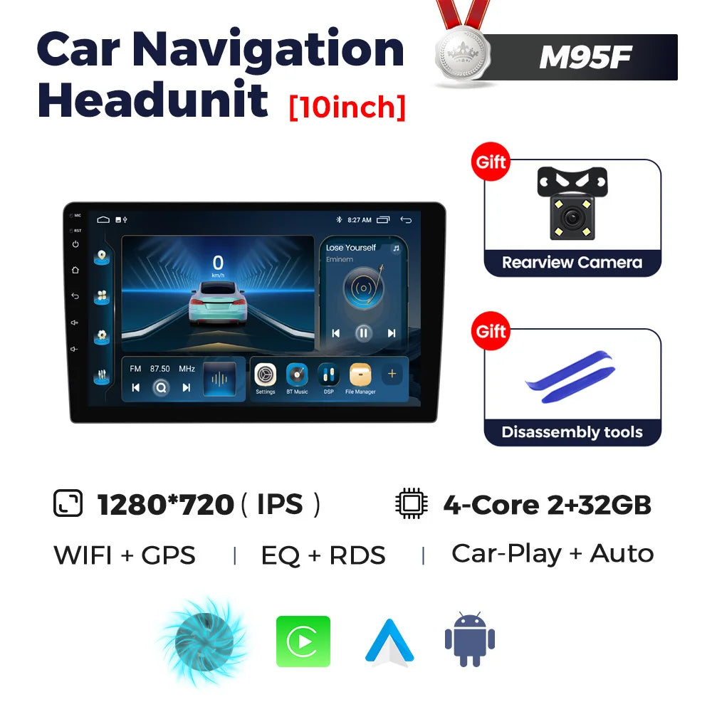 9 /10" Android 14 CARTABLET UNIVERSALI Carplay Android Auto wireless WIFI BT GPS USB AUTMHZA2