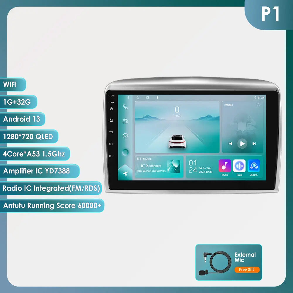 Lancia Ypsilon 2006 - 2011 9" Android Auto Car CarPlay WiFi 4G BT GPS  Multimedia AUTMLACY1