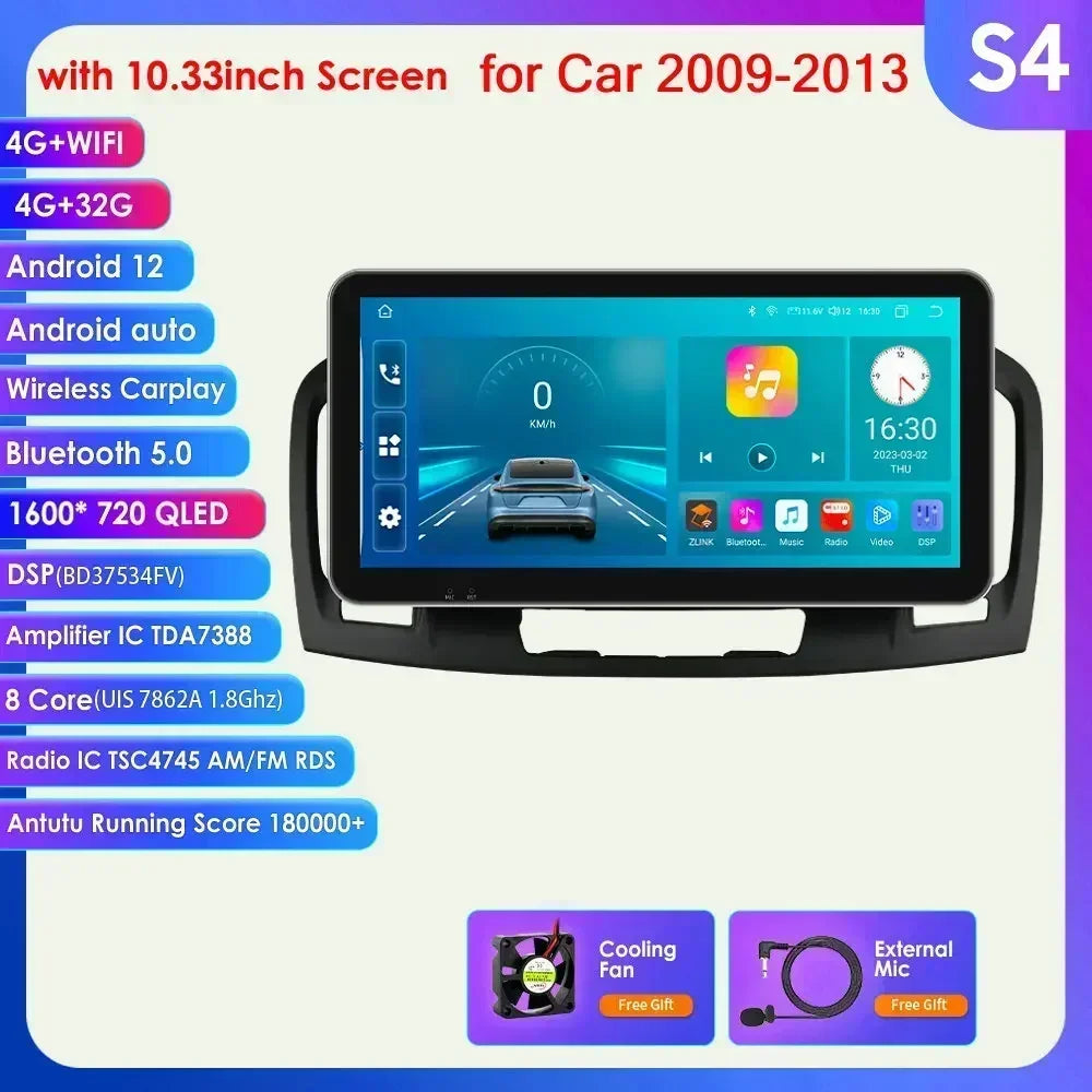 Opel Insignia 2009-2017 9" Android 14 Carplay Android auto wireless wifi bt gps 4g  AUTM9ZD8