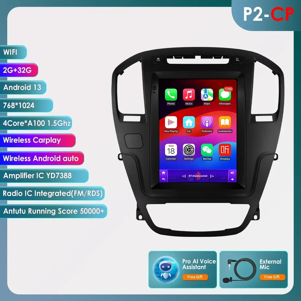 Opel Insignia Buick Regal 2008-2013 9,7" Android 14 Carplay Android auto wireless wifi bt gps 4g  AUTMR7CU