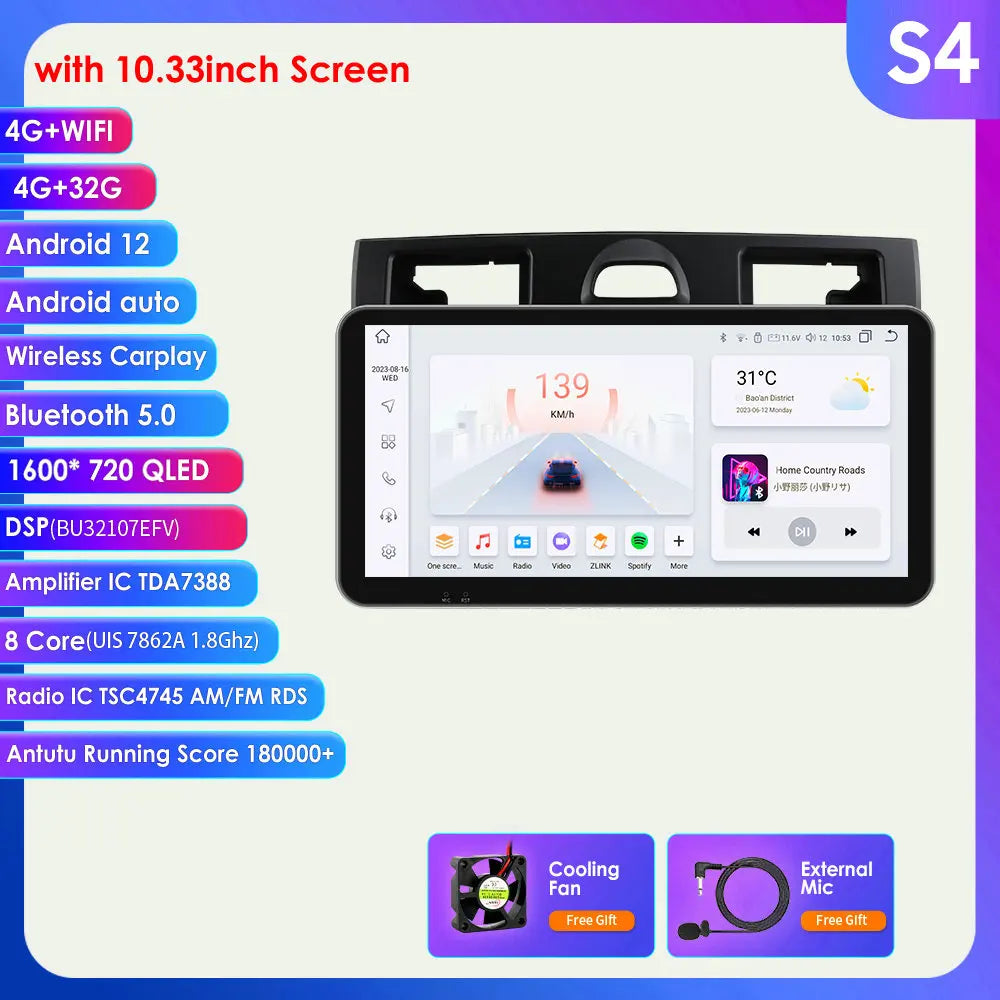 Ford Fiesta Mk VI 5 Mk5 2002 - 2008 9" Android 14 Carplay Android auto wireless wifi bt gps 4g  AUTMRL7L