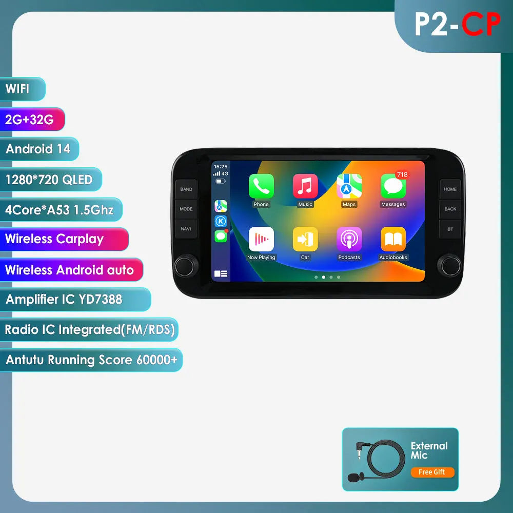 Fiat Panda 2013 - 2024 9" CarPlay Android Auto Radio RDS Multimedia Player GPS WIFI AUTM3LGW