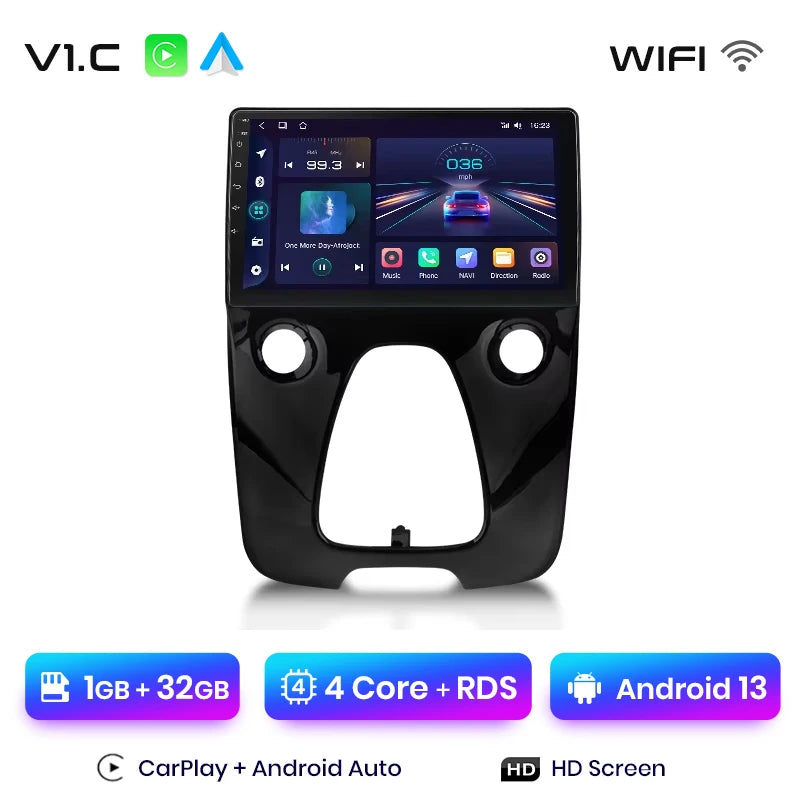 Toyota Aygo 2014 - 2021 9"  Wireless Android Auto Carplay Radio RDS WIFI BT GPS 4G Car Multimedia AUTMPEGCIT3