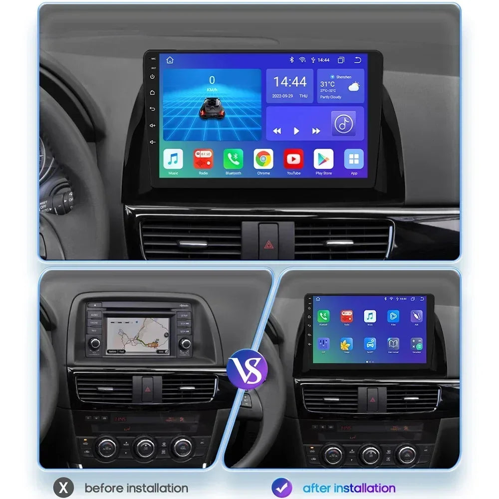 Mazda CX5 CX-5 CX 5 2012 - 2015 9" Android 14 Carplay Android auto wireless wifi bt gps 4g  AUTMAPJJ
