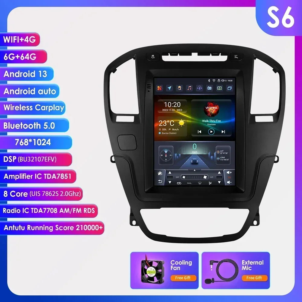 Opel Insignia Buick Regal 2008-2013 9,7" Android 14 Carplay Android auto wireless wifi bt gps 4g  AUTMR7CU