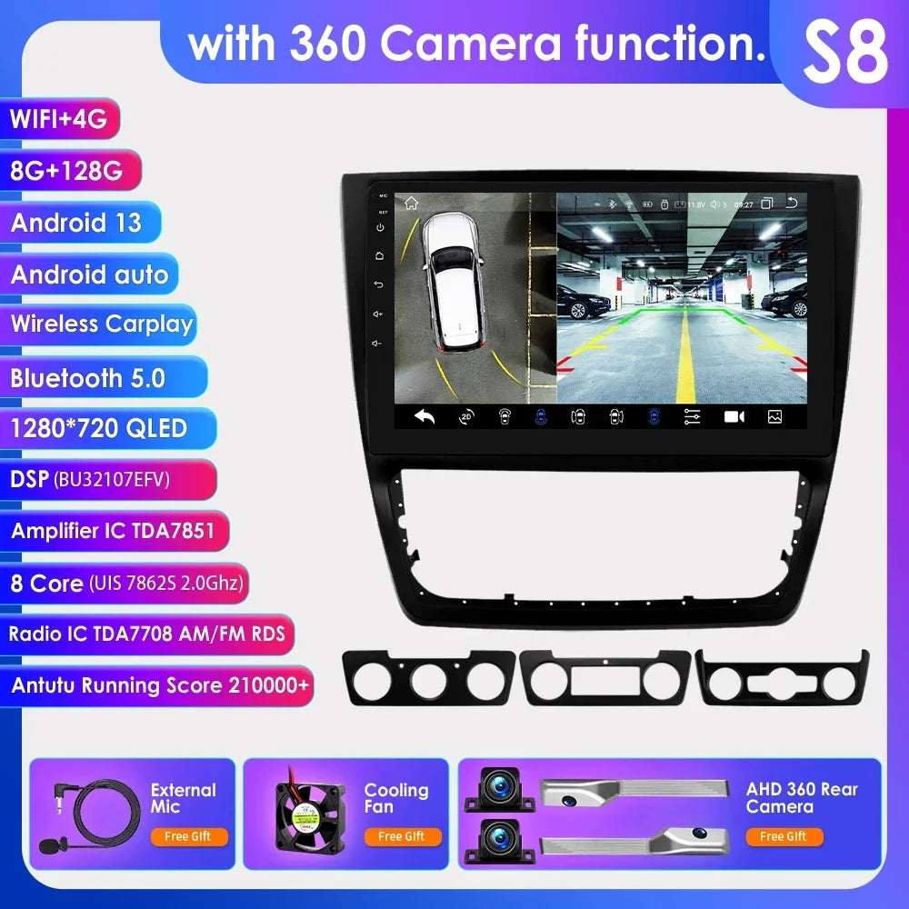 Skoda Yeti 5L 2009-2014 10,1" Android 14 Carplay Android auto wireless wifi bt gps 4g  AUTMDTJX