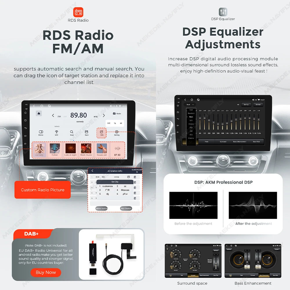 9 /10" Android 14 CARTABLET UNIVERSALI Carplay Android Auto wireless WIFI BT GPS USB AUTMHZA2