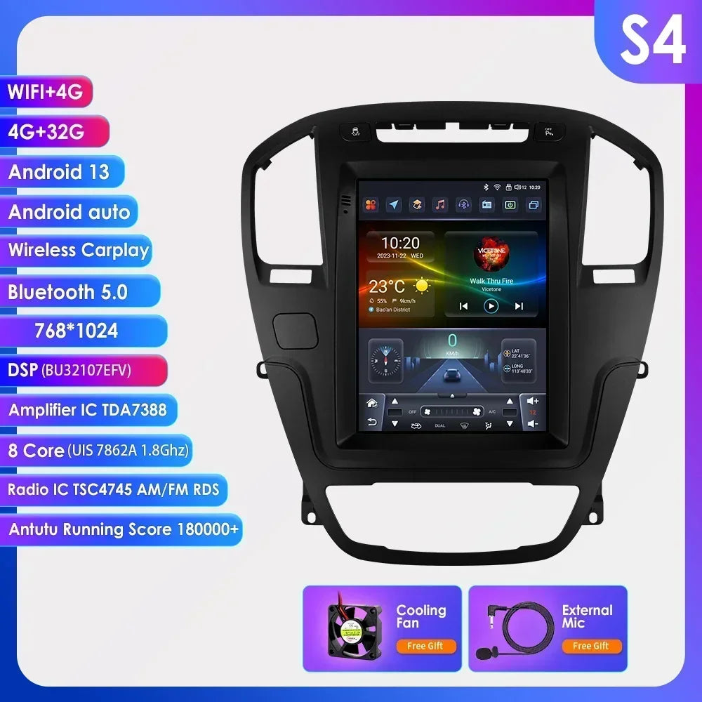 Opel Insignia Buick Regal 2008-2013 9,7" Android 14 Carplay Android auto wireless wifi bt gps 4g  AUTMR7CU