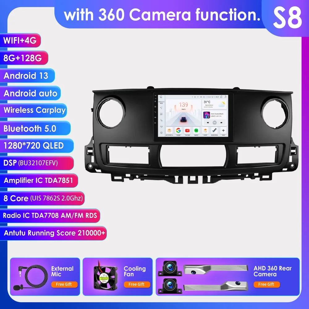 Renault Master 2003 - 2011 9" Android 14 Carplay Android auto wireless wifi bt gps 4g  AUTMAV61