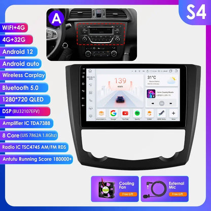 Renault Kadjar 2015-2019  9" Android 14 Carplay Android auto wireless wifi bt gps 4g AUTM83VU